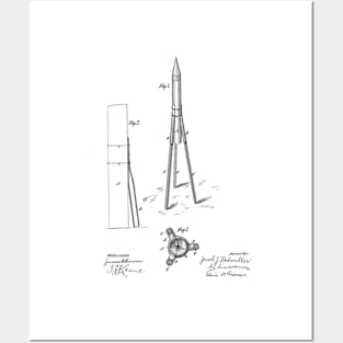 Rocket Vintage Patent Drawing Posters and Art